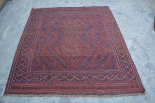 F1389 Vintage Handmade Afghan Tribal Wool Mishwani Persian Rug / 5 