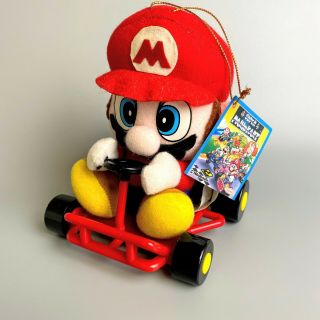 Rare 1993 Mario Kart Cart Nintendo Plush Mario Bros.  Takara Tomy With Tag