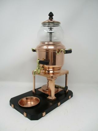 Vintage 1908 Copper Glass Coffee Pot " The Sternau Coffee Machine” Rare