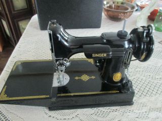 Vintage Featherweight 221 Singer Sewing Machine Al401594 1953 Case Parts