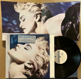 Madonna True Blue Rare 1986 Promo Lp Quiex Audiophile Vinyl W/poster Hype Inner