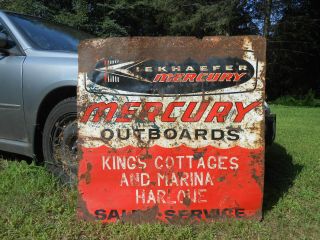 Vintage Mercury Outboards Large 36 " X 36 " Boat Motor Dealer Tin Sign Rare