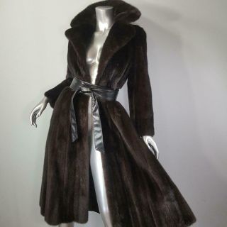 $9500 Neiman Marcus P/xs Vintage Black Brown Full Length Mink Fur Coat
