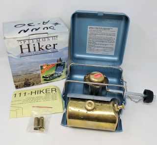 Vintage Swedish Optimus 111 - Hiker Multi Fuel Camping Stove W/ Box -