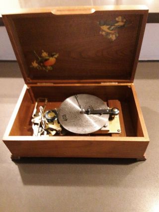 Vintage Thorens Disc Swiss Music Box With 11 Discs For Ad 30 D
