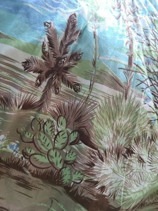 Vintage 1950s Novelty Print Fabric,  California Hand Prints Desert Skies Retro