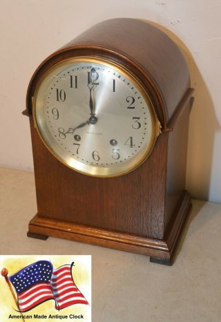 Restored Seth Thomas Severn - 1924 Mid - Size Mahogany Time & Strike Antique Clock