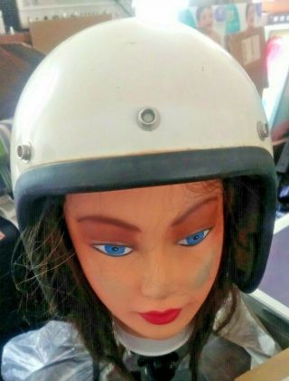 Vintage Usa Bell Motorcycle Racing Helmet 1960’s Open Face Size 7 1/4 Rare