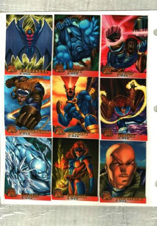 1996 Fleer Marvel X - Men Trading Cards Complete Base Set 1 - 100 Not Chromium Nm