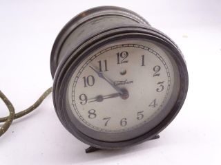 Antique Telechron Warren Clock Co Electric 1920 Shelf Mantel Vintage Brass Old