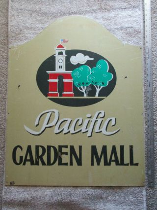Vintage Santa Cruz California Pacific Garden Mall Road Sign Pre 89 Earthquake