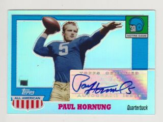 2005 Topps All - American Football Paul Hornung Refractor Autographed Card