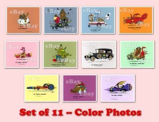 Rare Set Of 11 Wacky Races Cartoon Color Tv Photos Hanna Barbera Studios