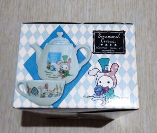 Sentimental Circus Shadow Play Alice Shappo Teapot Cup Set Blue Box Sega Japan