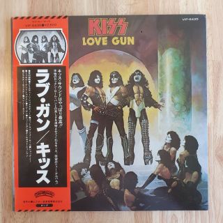 Kiss - Love Gun 12 " Vinyl Lp (1977 Japan Pressing W/obi & Insert Vg, ) Vip - 6435