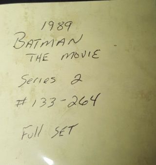 1989 Batman The Movie Trading Cards Collectible Vintage Topps 2nd Series Fullset
