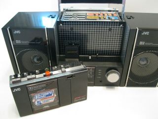 Vintage 1984 Jvc Pc - Rm100jw Cassette / Radio Boombox Removable Walkman -