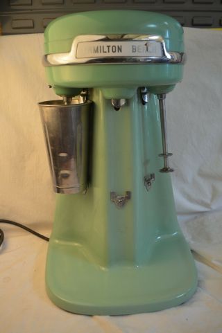 Vintage Hamilton Beach Jadite Green Porcelain 3 Head Milshake Mixer 40dm