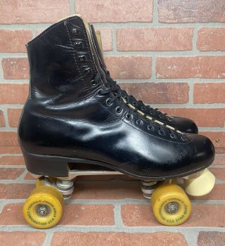 Vintage Riedell Red Wing 220 Usa Roller Skates Mens 11 Black Powell 57mm Bones