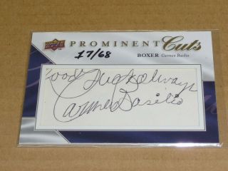 2009 Ud Prominent Cuts Boxing Carmen Basilio Autograph/auto Cut Signature /68