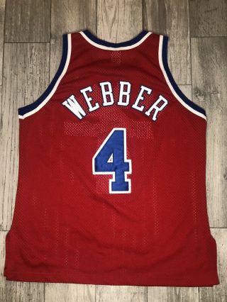 Vintage Washington Bullets Chris Webber - Authentic Champion Jersey - Size 48 3