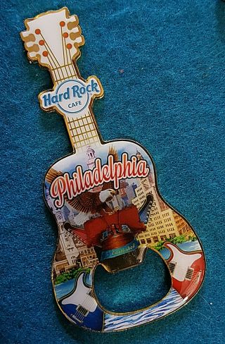 Philadelphia American Eagle Liberty Bell Bottle Opener Guitar Hard Rock Cafe
