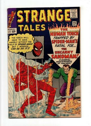 Strange Tales 115 Fn,  6.  5 Vintage Marvel Comic Sandman & Spider - Man App 12c
