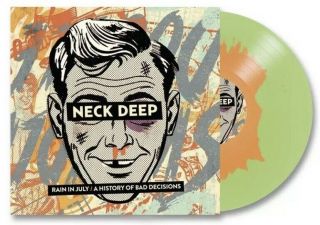 Neck Deep Rain In July A History Of Bad Decisions Vinyl Lp.  Green Orange Smash