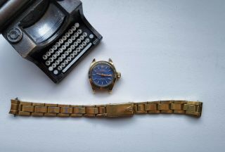 Vintage Lady Woman Watch Tudor Rolex Automatic Blue Dial G20 7604/1,  Bracelet