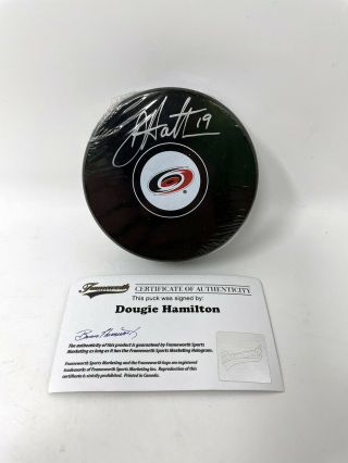 Dougie Hamilton Carolina Hurricanes Signed Auto Hockey Puck Frameworth