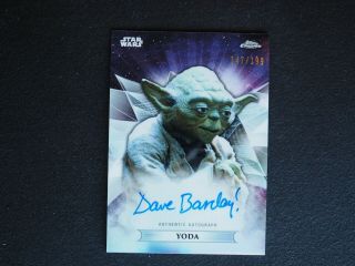 2019 Topps Chrome Star Wars Yoda David Barclay Auto Autograph Refractor 147/199