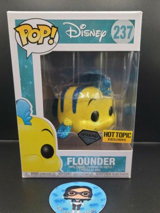 Flounder 237 Disney Diamond Ht Exclusive Funko Pop,  Protector Near