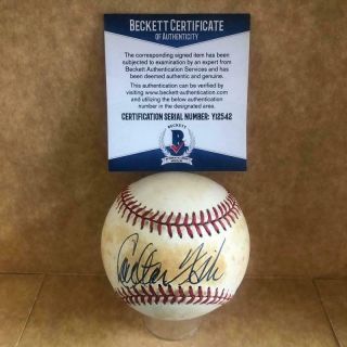 Carlton Fisk Chicago White Sox Signed Autographed A.  L.  Baseball Beckett Y12542