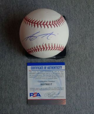 Cincinnati Reds Aristides Aquino Autograph Official Mlb Baseball Psa/dna Ag78817