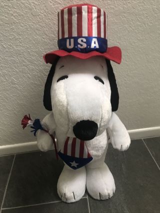 22 " Snoopy 4th Of July Plush Doll Porch Door Greeter Patriotic Usa Election Vote