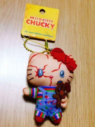 Sanrio Hello Kitty Usj Horror Night Mascot Ball Chain Plush Dolls W/tag Rare F/s