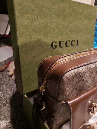 Vintage Rare Authentic Gucci “1955” Horsebit Shoulder Bag Canvas Leather