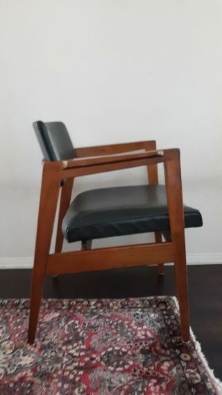 Vintage Gunlocke Armchair Lounge Chair Mid Century Modern Gray Vinyl
