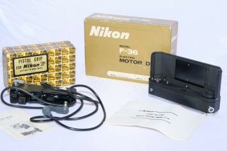 Vintage Nikon F36 Motor Drive With Pistol Grip & Instructions For Nikon F Camera