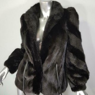 Vintage Sz S/m Stunning Ranch Brown Black Real Mink Fur Coat Jacket