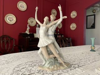 Large Vintage Lladro Figurine The Finale Ballet Dancers Couple Dancing