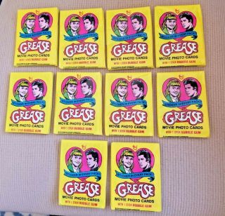 Grease 10 1978 Topps Wax Packs Grease Movie Photo Cards