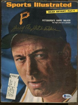 Harry The Hat Walker Signed 1966 Sports Illustrated Autograph Pirates Beckett 1