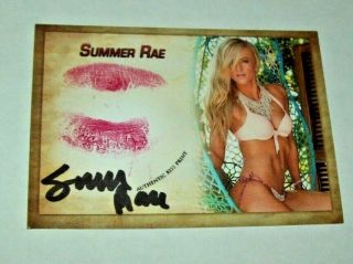 2019 Collectors Expo Wwe Diva Summer Rae Autographed Kiss Card