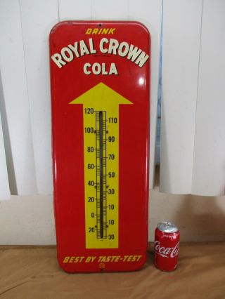 Vintage 1953 Drink Rc Royal Crown Cola Soda 26 " Thermometer Metal Sign Nehi