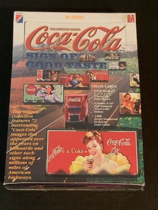 Coca Cola Sign Of Good Taste Collector Cards Box O 36 Packs