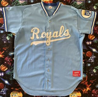 Vintage Rawlings Mlb Kansas City Royals Powder Blue Baseball Jersey