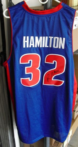 Signed Richard Hamilton 32 Detroit Pistons Jersey Xl With Tags
