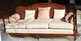 Vintage Antique Cane Back Sofa Couch -