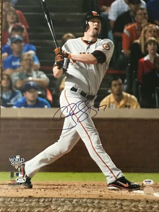 Aubrey Huff Signed 16x20 Photo - Sf Giants,  W/s Champ - Psa/dna Authenticated